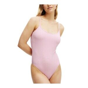Cotton On Body One Piece Swimsuit Womens Small Pink Thin Strap Low Scoop Cheeky